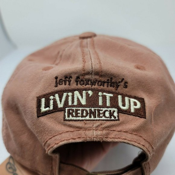 Jeff Foxworthy Trailer Beige Vintage Livin' It Up Redneck Vacation Home Cap Hat - Picture 4 of 6